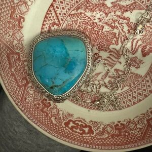 Silver Turquoise Pendant Necklace